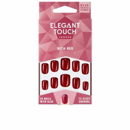 Elegant Touch POLISHED COLOUR ongles postiches squoval rich red avec colle