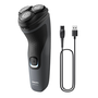 Philips S1142/00 - Tondeuse Série 1000, Noir, 3 Lames rotatives, 45 min d'autonomie, Charge USB, Wet & Dry