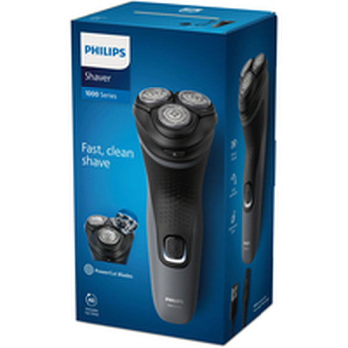 Philips S1142/00 - Tondeuse Série 1000, Noir, 3 Lames rotatives, 45 min d'autonomie, Charge USB, Wet & Dry