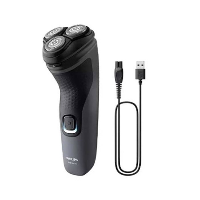 Philips S1142/00 Rasoir électrique Shaver 1000 S1142 Noir - 27 lames PowerCut, lavable, batterie NiMH 40 min, charge 8h