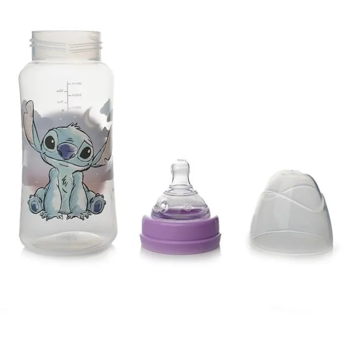 Thermobaby Biberon 360 ml Lilo & Stitch avec tétine en silicone et système Anti-Coliques, sans BPA, pour nourrissons
