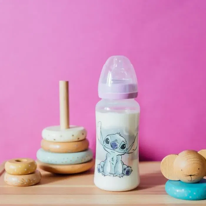 Thermobaby Biberon 360 ml Lilo & Stitch avec tétine en silicone et système Anti-Coliques, sans BPA, pour nourrissons