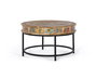 GINER Y COLOMER Table basse en bois de manguier et métal multicolore peinte à la main - 80x80x47 cm - Décorations artisanales - Design naturel et coloré