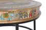 GINER Y COLOMER Table basse en bois de manguier et métal multicolore peinte à la main - 80x80x47 cm - Décorations artisanales - Design naturel et coloré