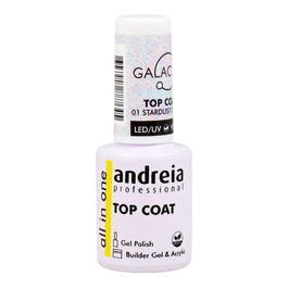 Andreia Galactic 01 Stardust Glitter Top Coat 10,5 mL - Vernis durci brillant holographique, autonivelant et sans gomme