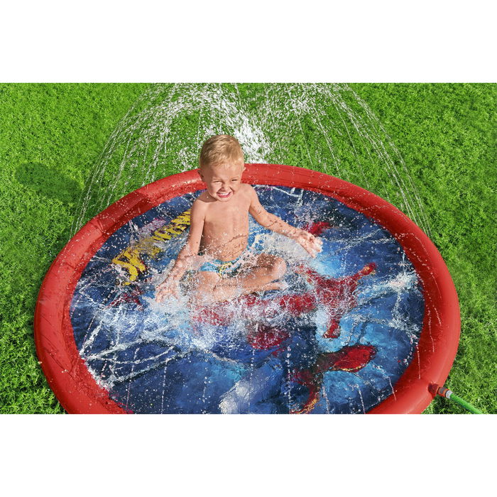 Bestway Piscine Gonflable avec Arroseur Spiderman D165 cm +2 Ans Jardin 98792