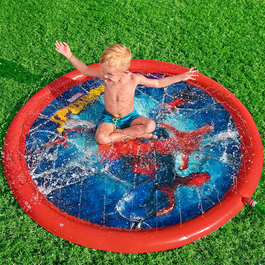 Bestway 98792 Piscine Gonflable avec Asperseur Spiderman 165 cm +2 Ans Jardin