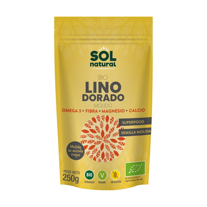 Sol Natural Graines de lin doré bio concassées Sol Natural Graines de lin doré bio concassées
