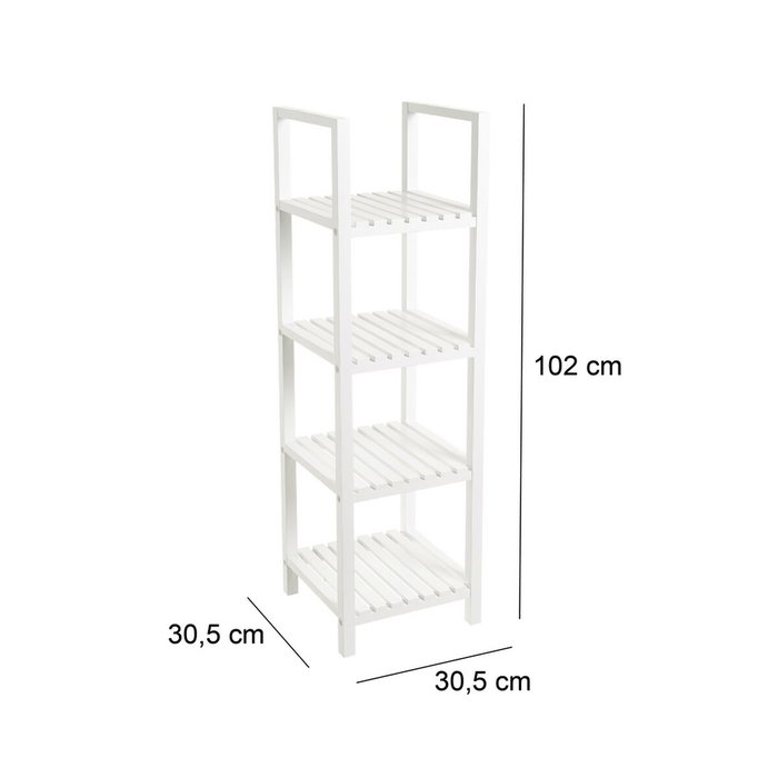 BigBuy Home Étagère de salle de bains Blanc 31 x 31 x 102 cm BigBuy Home Étagère de salle de bains Blanc 31 x 31 x 102 cm