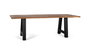 GINER Y COLOMER - Table de salle à manger en acacia avec pieds en métal noir 240 cm, couleur naturel et noir