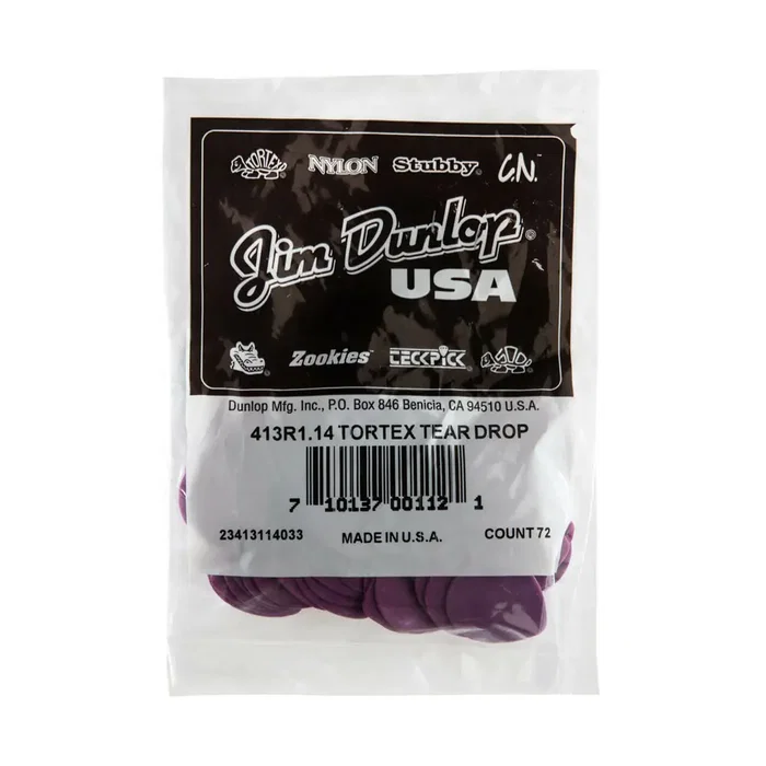 DUNLOP Pack de 72 médiators Tortex® Teardrop 1,14 mm DUNLOP Pack de 72 médiators Tortex® Teardrop 1,14 mm