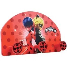 Fun House Porte-manteau pour enfant Ladybug Miraculous, H.37 x L.21.5 x P.7 cm, pour chambre - Modèle MIRACULOUS