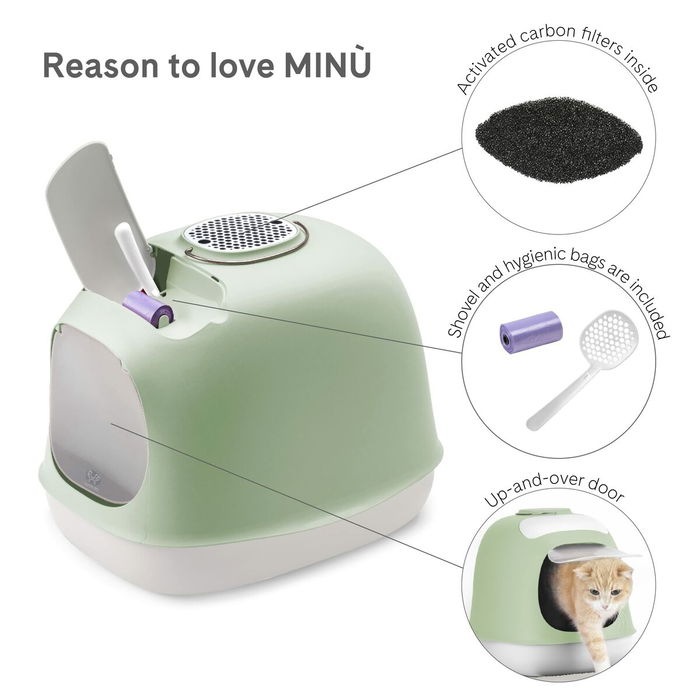 Bac à litière pour chats United Pets Vert polypropylène 40 x 50 cm