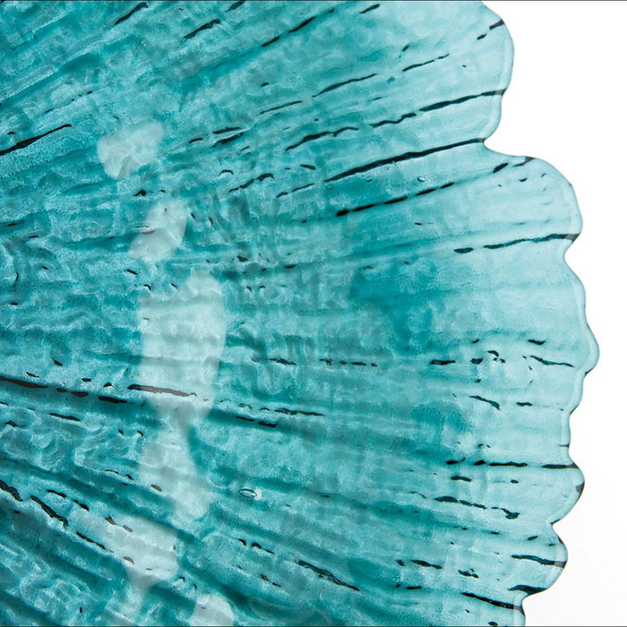 Quid Mar De Viento Plat de présentation en verre, 32 cm, turquoise