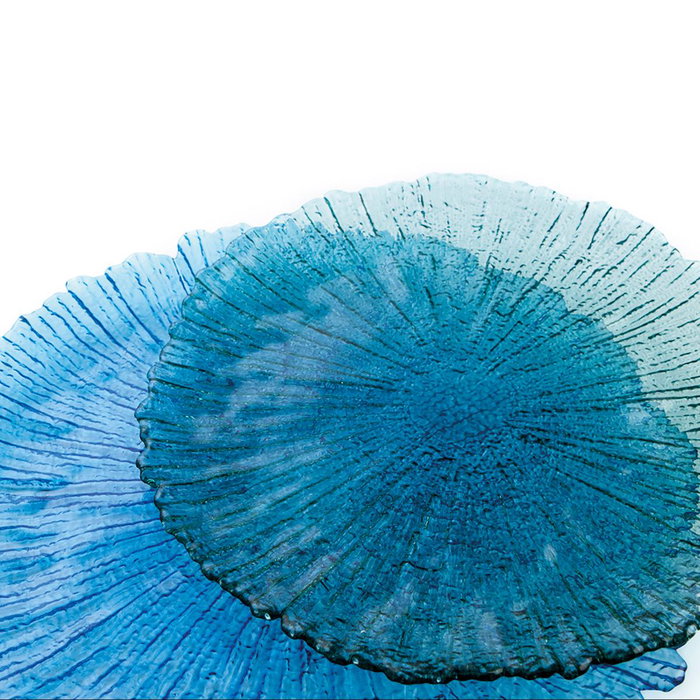 Quid Mar De Viento Plat de présentation en verre, 32 cm, turquoise