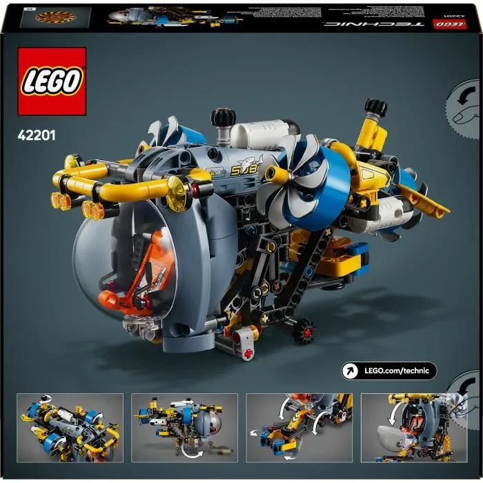 Lego Technic 42201 - Sous-marin de Recherche en Haute Mer, Jeu de Construction Créatif pour Enfants dès 9 Ans