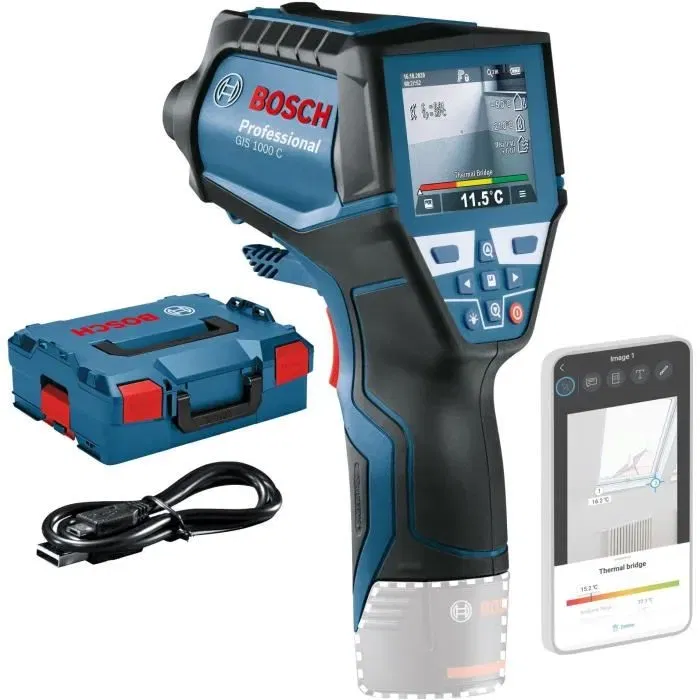 Bosch Professional Détecteur thermique GIS 1000 C Bluetooth avec LED - 0601083308