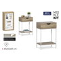 MobleKit Meuble d'Appoint Blanc Marron 45 x 30 x 68 cm