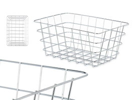 KINVARA Cesta Metal Cromada Rectangular Med - Plata