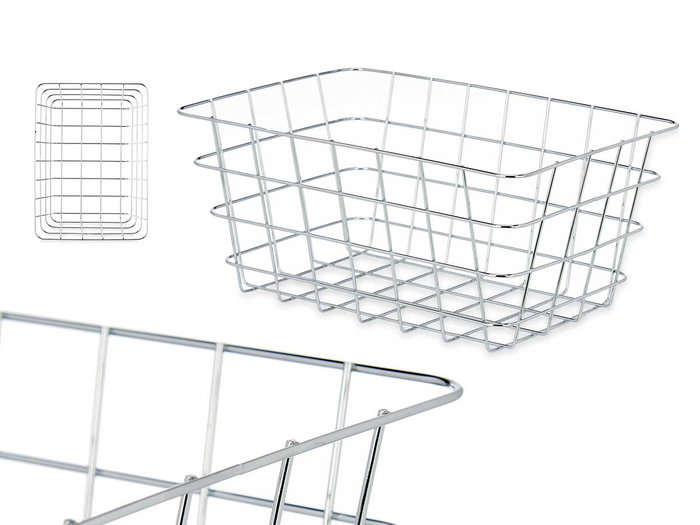 KINVARA Cesta Metal Cromada Rectangular Med - Plata KINVARA Cesta Metal Cromada Rectangular Med - Plata