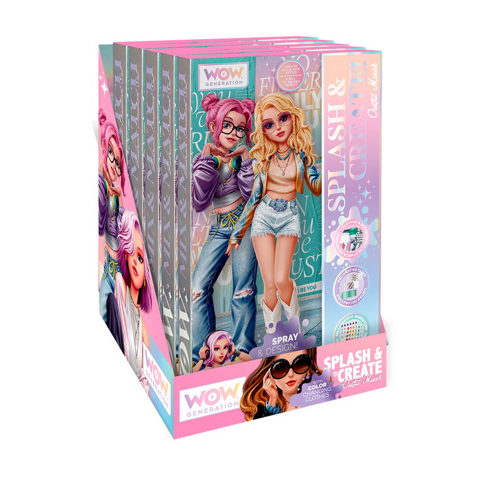 Wow Generation Set Créatif Moda Wow00085 pour Enfants, Kit de Transformation de Vêtements par Pulvérisation d'Eau Splash and Create, Coloriage sur Textile, Dès 3 Ans