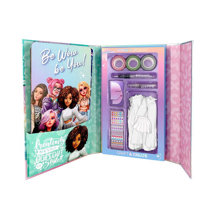 Wow Generation Set Créatif Moda Wow00085 pour Enfants, Kit de Transformation de Vêtements par Pulvérisation d'Eau Splash and Create, Coloriage sur Textile, Dès 3 Ans