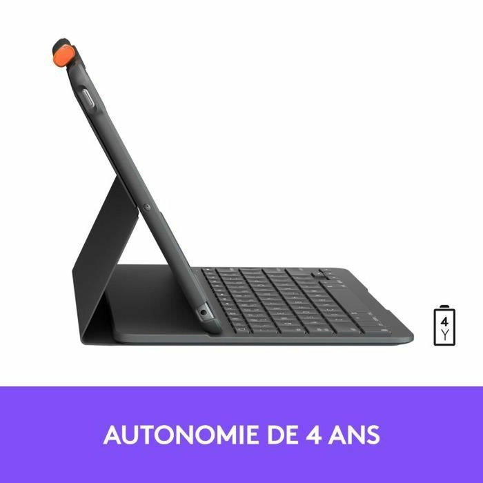 Logitech Slim Folio Étui Clavier AZERTY Gris Graphite pour iPad 10.2" (7e, 8e, 9e gén.) Logitech Slim Folio Étui Clavier AZERTY Gris Graphite pour iPad 10.2" (7e, 8e, 9e gén.)