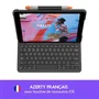 Logitech Slim Folio - Étui clavier Bluetooth AZERTY pour iPad 10.2 (7e, 8e, 9e gen) - Gris graphite, imperméable, avec porte-crayon
