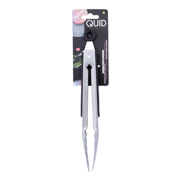 Quid Pince de Service Habitat Acier Inoxydable 32x7x3 cm Noir Mate Soft Touch (12 Unités)