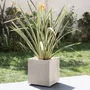 Volcania - Pot de fleurs ou Jardinière Carré 40 cm - Décoration Pierre - 31 Litres - Pour Intérieur et Extérieur - Beige Calcaire - 39.5 x 39.5 x 43.5 cm