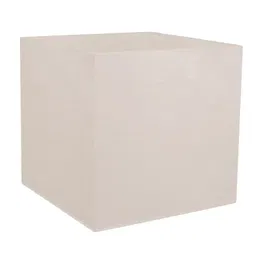EDA Pot de fleurs carré Volcania 40 cm, 31 L, décor pierre, intérieur/extérieur, beige calcaire (39,5x39,5xH43,5 cm), Origine France Garantie