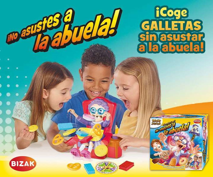 Bizak - Juego No Asustes a la Abuela (Jeu N'Effraye Pas la Grand-Mère) - Attrape les Biscuits Sans la Réveiller - Jeu de Société en Espagnol Bizak - Juego No Asustes a la Abuela (Jeu N'Effraye Pas la Grand-Mère) - Attrape les Biscuits Sans la Réveiller - Jeu de Société en Espagnol