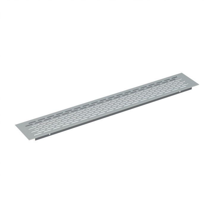 HERRAJES ALK Grille de ventilation pour plinthe en aluminium finition Chrome mat 225x70 mm