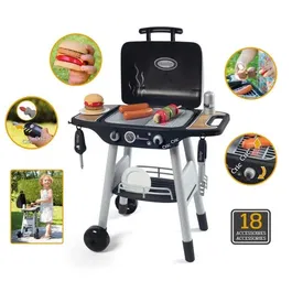 Smoby - Barbecue Grill pour Enfant avec Plancha, 18 Accessoires, Flammes Rétractables et Sons - Jeu d'Imitation Fabriqué en France