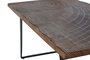 Giner Y Colomer Table de Salle à Manger en Bois d'Acacia Naturel avec Pieds en Métal Noir - Détails Sculptés à la Main - Plateau de 4 cm d'Épaisseur