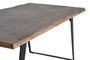Giner Y Colomer Table de Salle à Manger en Bois d'Acacia Naturel avec Pieds en Métal Noir - Détails Sculptés à la Main - Plateau de 4 cm d'Épaisseur