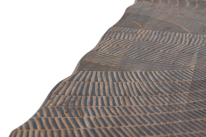 Giner Y Colomer Table de Salle à Manger en Bois d'Acacia Naturel avec Pieds en Métal Noir - Détails Sculptés à la Main - Plateau de 4 cm d'Épaisseur Giner Y Colomer Table de Salle à Manger en Bois d'Acacia Naturel avec Pieds en Métal Noir - Détails Sculptés à la Main - Plateau de 4 cm d'Épaisseur