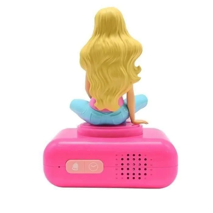 Lexibook Réveil Digital Barbie 3D avec Veilleuse Lumineuse, Effets Sonores, Alarme 6 Sonneries, Écran LCD et Fonction Snooze