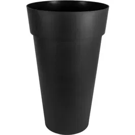 Eda EDA - Pot de fleurs Toscane, Vase rond extérieur et intérieur XXL, 90 L - Ø 48 x H 80 cm, Gris anthracite, Traité anti-UV, Résistant aux intempéries