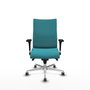 Piqueras Y Crespo Chaise de bureau Albacete Turquoise avec mécanisme synchrone et base aluminium
