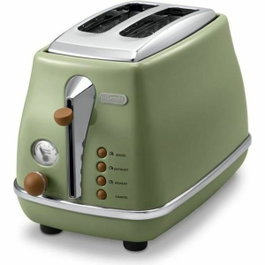 Delonghi Icona Vintage Grille pain Vert Olive/Chocolat, 2 tranches