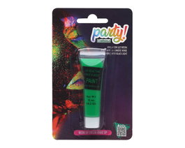 Maquillage néon vert brillant sous lumière UV