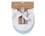 KioKids - Set de 2 bavoirs en coton et cuillère en silicone bleu - Grado alimenticio - Pour bébé +4 mois