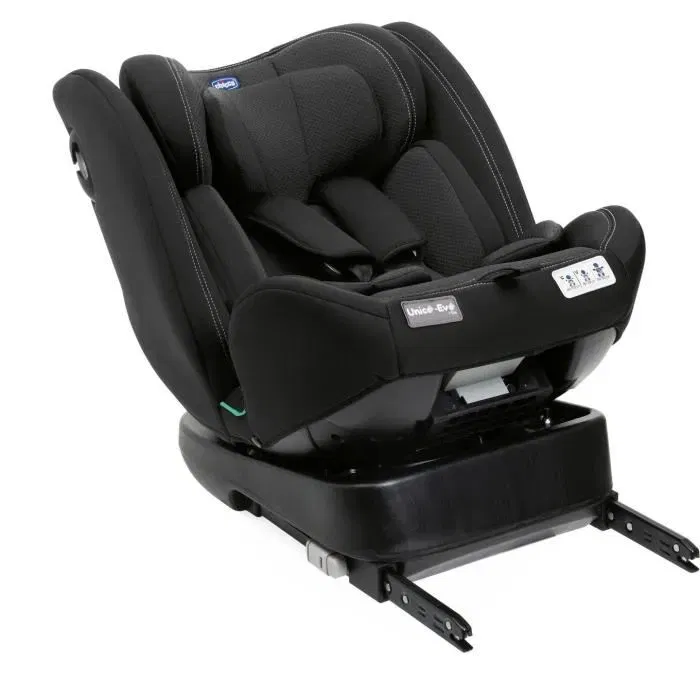 Chicco Siège Auto Unico Evo i-Size Noir - Homologué R129/03 - De la naissance à 12 ans (40-150 cm) - Inclinable, Réducteur, Voyage Avion