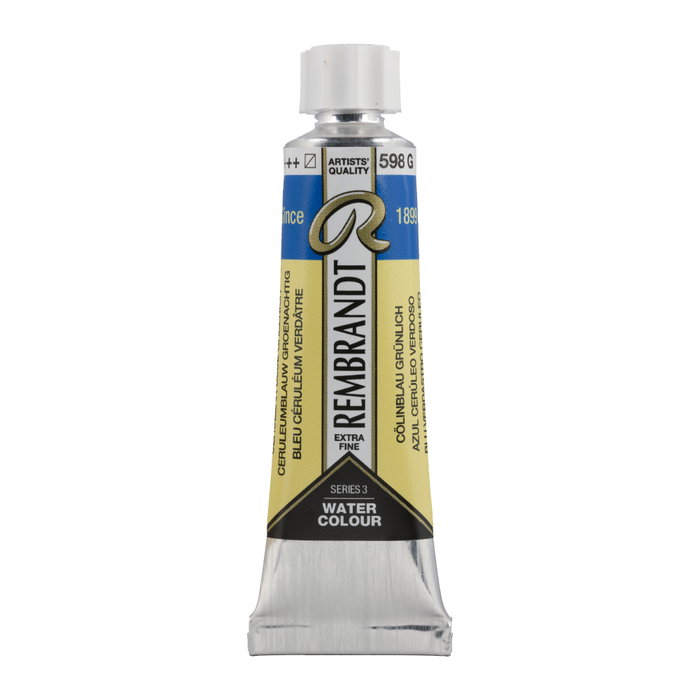 Rembrandt Aquarelle Bleu Céruléu Verdâtre 598 - Tube 10 ml Rembrandt Aquarelle Bleu Céruléu Verdâtre 598 - Tube 10 ml
