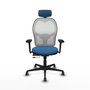 Piqueras y Crespo Chaise de Bureau Jorquera Bleu Clair et Blanc