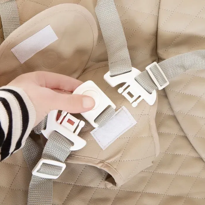 Roba BORN UP Chaise haute évolutive 2 en 1 en bois naturel, transat inclinable gris, ajustable, jusqu'à 70 kg - Sécurité optimale pour bébé