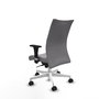 Piqueras Y Crespo Chaise de bureau Albacete confidente, Similicuir Gris, Base Blanche