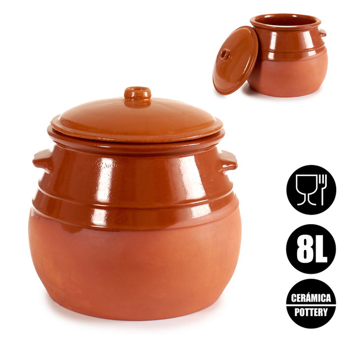 La Dehesa Marmite en terre cuite 8 L avec couvercle 27x30x27 cm (Set de 2) La Dehesa Marmite en terre cuite 8 L avec couvercle 27x30x27 cm (Set de 2)