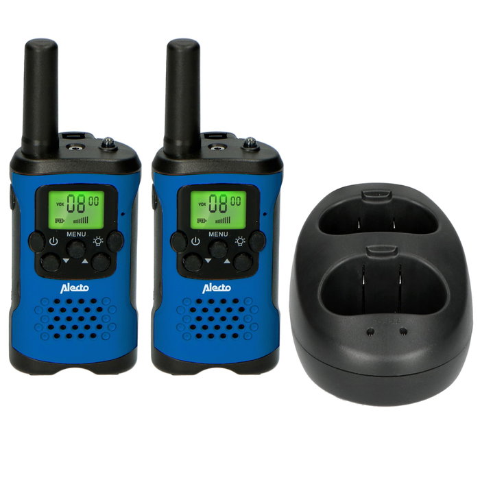 Alecto FR-175BW Lot de 2 Talkies-Walkies, Portée 7 km, Bleu/Noir